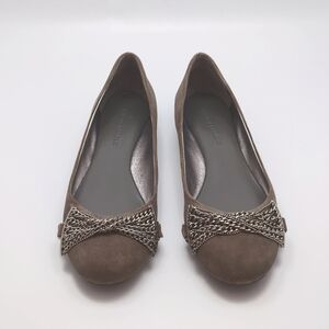 Banana Republic Suede Flats with Overlapping Twist Chain Details
